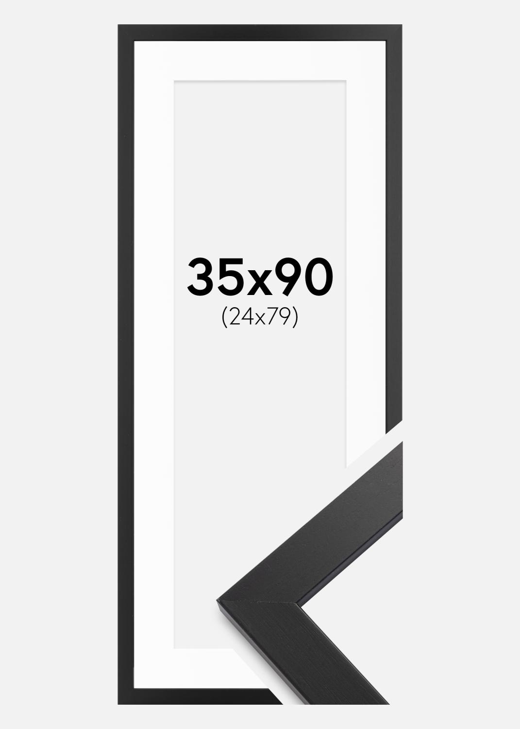 Product Image for Fotokader zwart hout 35x90 cm - Passe-partout Wit 25x80 cm
