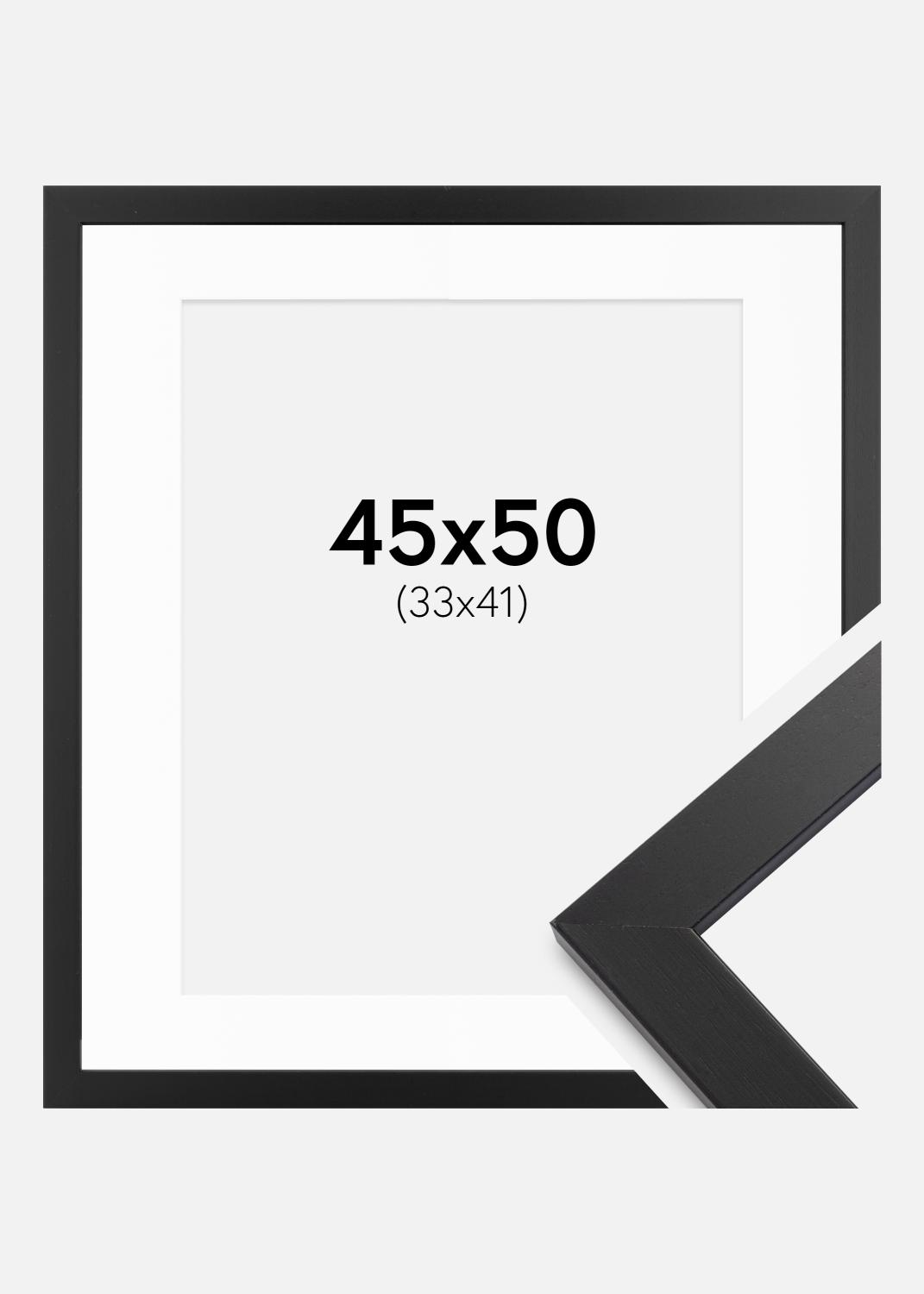 Product Image for Fotokader zwart hout 45x50 cm - Passe-partout Wit 34x42 cm