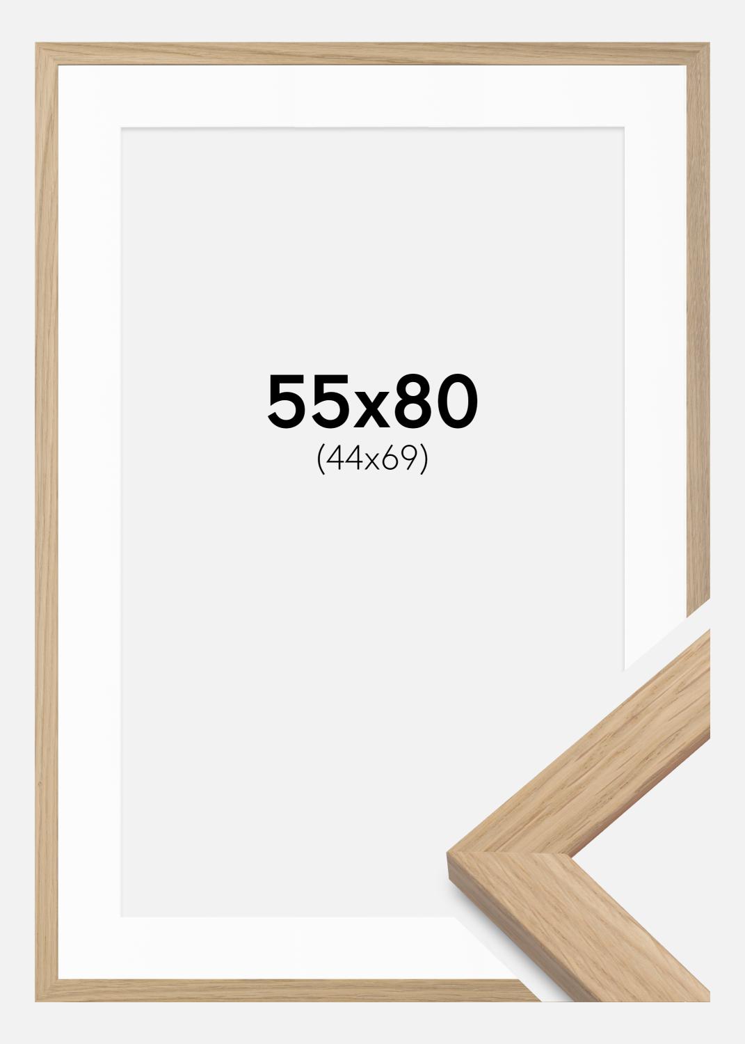 Product Image for Fotokader eik hout 55x80 cm - Passe-partout Wit 45x70 cm