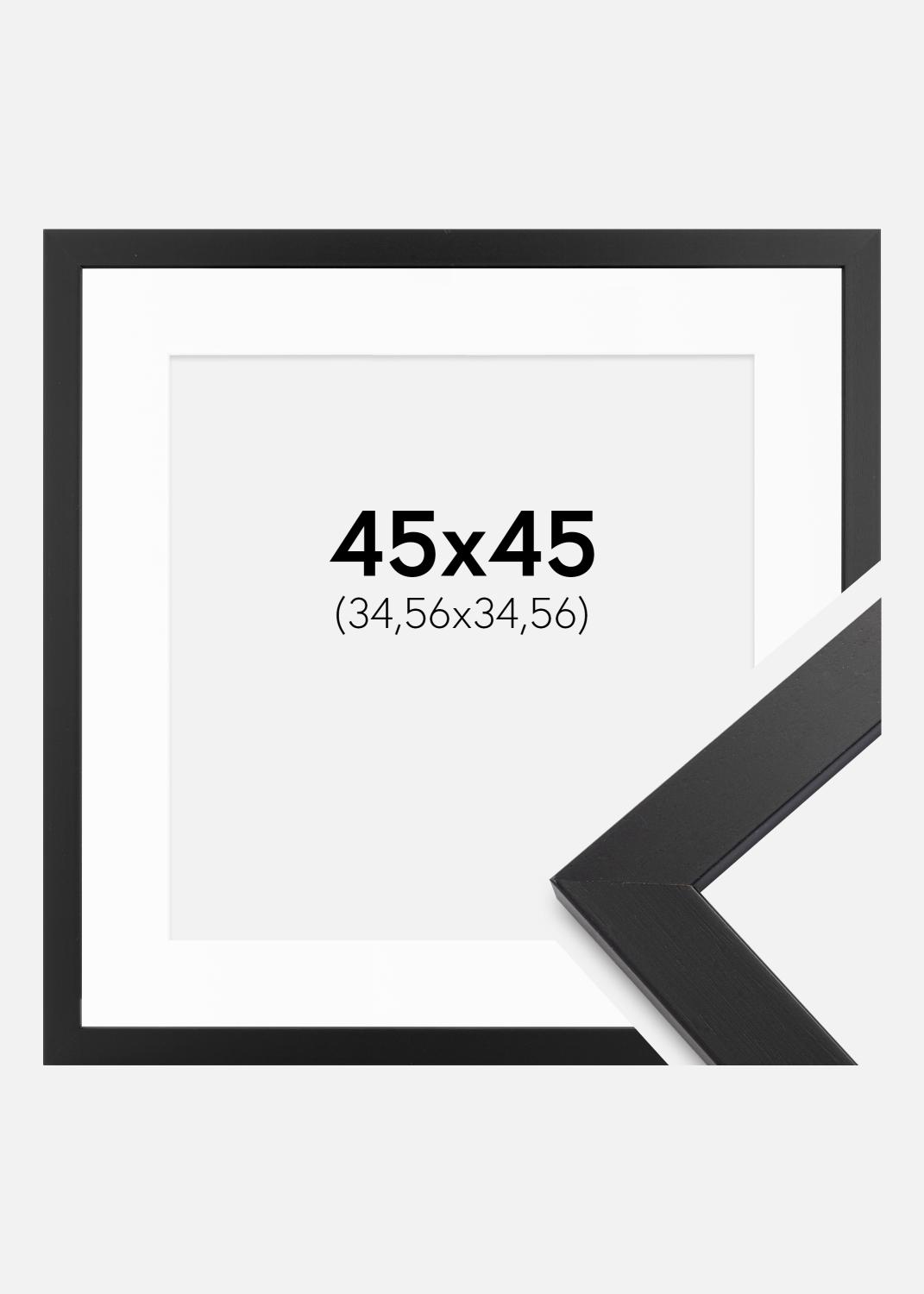 Product Image for Fotokader zwart hout 45x45 cm - Passe-partout Wit 14x14 inches