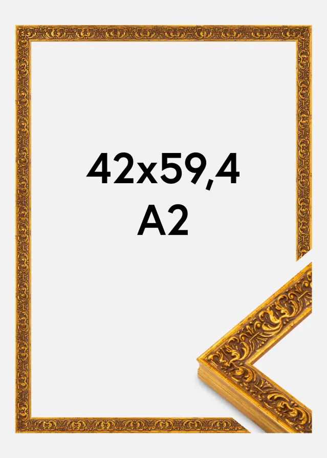 Ramverkstad Kader Amber Acrylglas Goud 42x59,4 cm (A2)