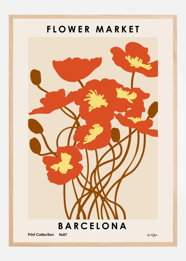 Bildverkstad Flower Market. Barcelona Poster