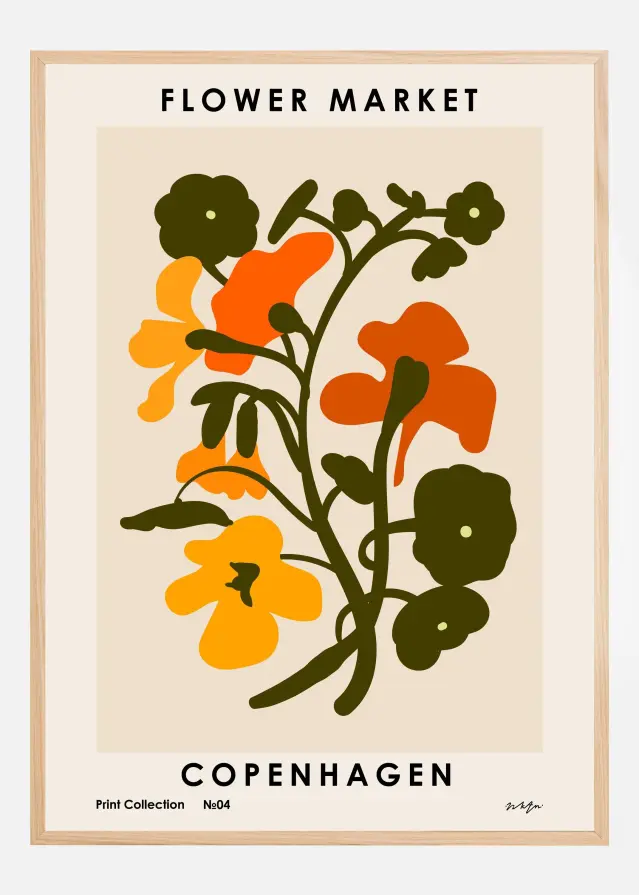 Bildverkstad Flower Market. Copenhagen Poster