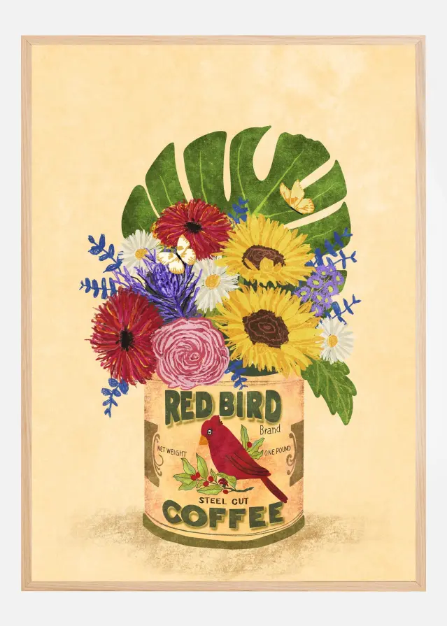 Bildverkstad Flowers In a Vintage Coffee Can Poster