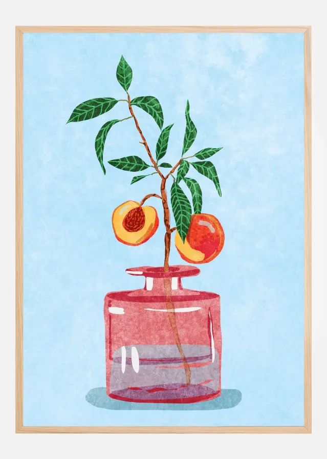 Bildverkstad Peach Tree in Vase Poster