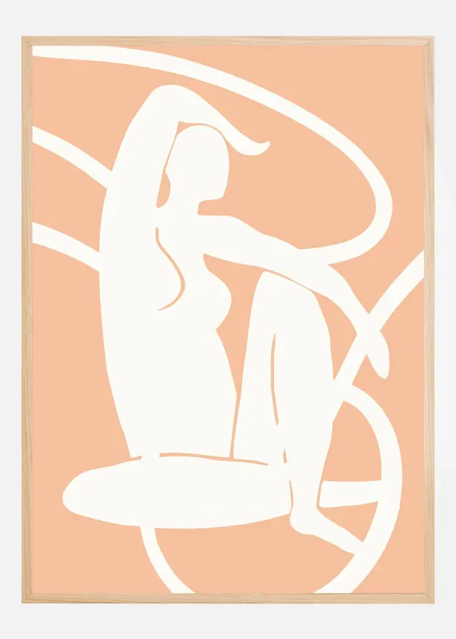 Bildverkstad Pictufy Studio Woman Line Peach Fuzz Poster