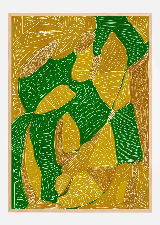 Bildverkstad Gold and green abstract Poster
