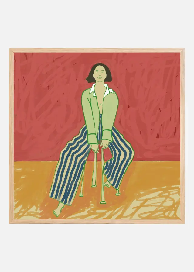 Bildverkstad Woman on stool Poster