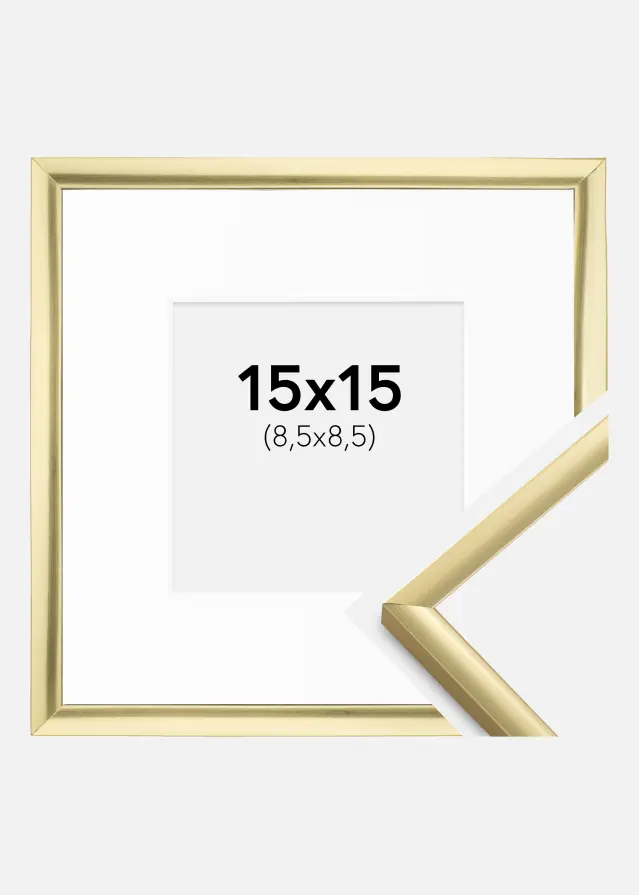 Ram med passepartou Fotokader New Lifestyle Goud 15x15 cm - Passe-partout Wit 9x9 cm