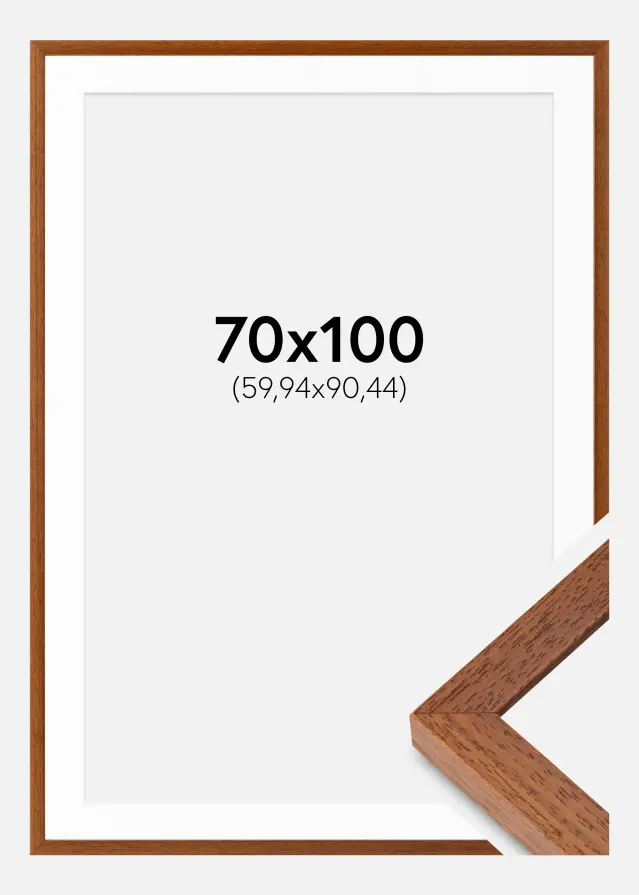 Ram med passepartou Fotokader Hermes Boek 70x100 cm - Passe-partout Wit 24x36 inches
