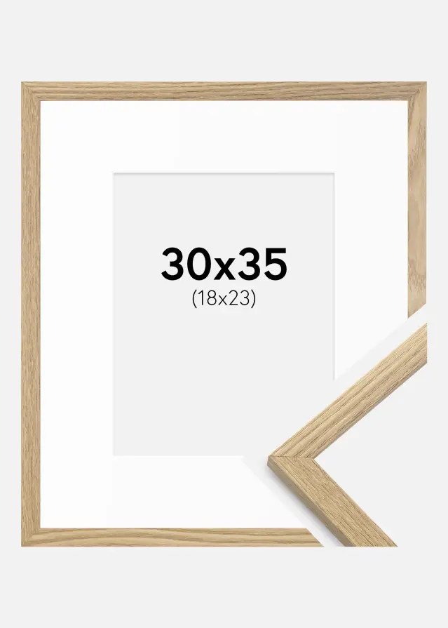 Ram med passepartou Fotokader Trendy Eik 30x35 cm - Passe-partout Wit 19x24 cm
