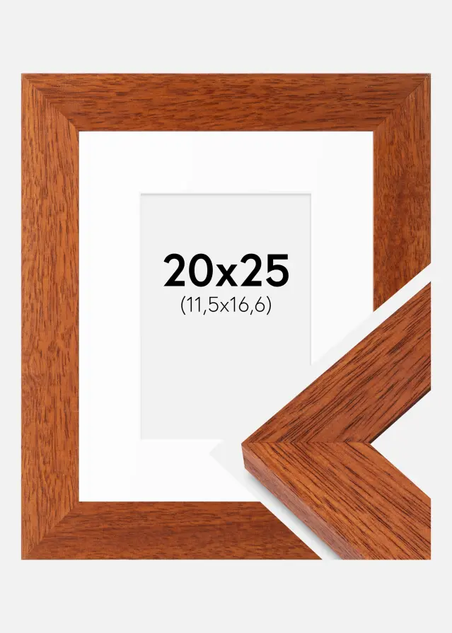 Ram med passepartou Fotokader Juno Kers 20x25 cm - Passe-partout Wit B6 125x176 mm