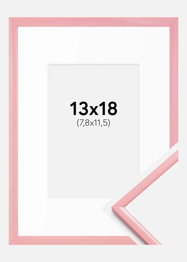 Ram med passepartou Fotokader New Lifestyle Roze 13x18 cm - Passe-partout Wit B7 88x125 mm