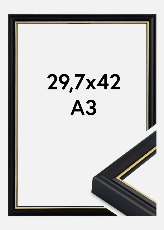 Jämtlands Ramfabrik Kader Canterbury Acrylglas Zwart 29,7x42 cm (A3)