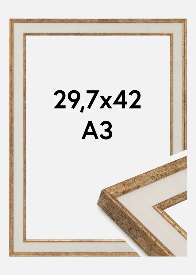 Jämtlands Ramfabrik Kader Dolly Acrylglas Goud 29,7x42 cm (A3)