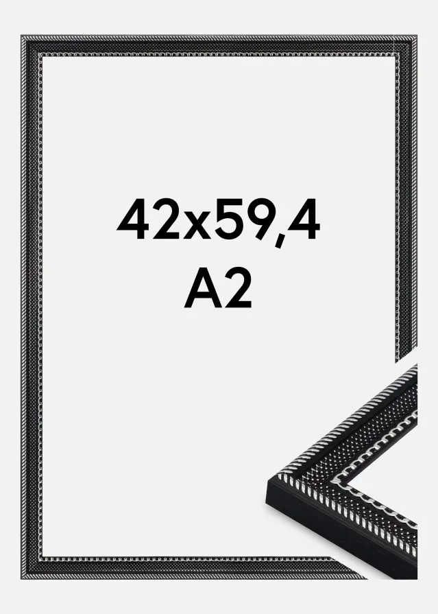 Jämtlands Ramfabrik Kader Trellis Acrylglas Zwart 42x59,4 cm (A2)