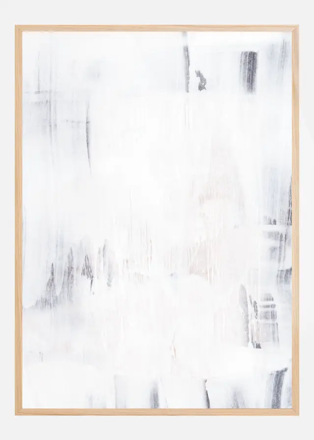 Bildverkstad Soft White Brushstrokes Poster