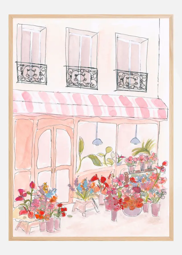 Bildverkstad Pink Flower Shop Poster