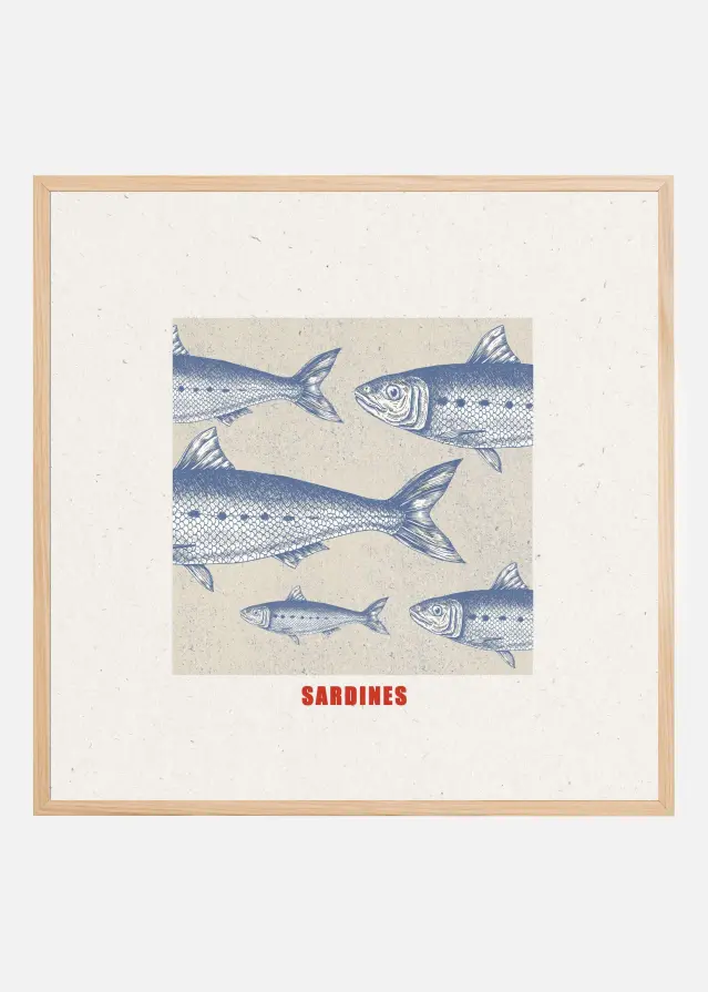 Bildverkstad Blue Fish Harmony Poster