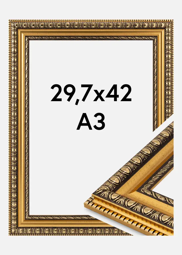 Jämtlands Ramfabrik Kader Ornato Acrylglas Goud 29,7x42 cm (A3)