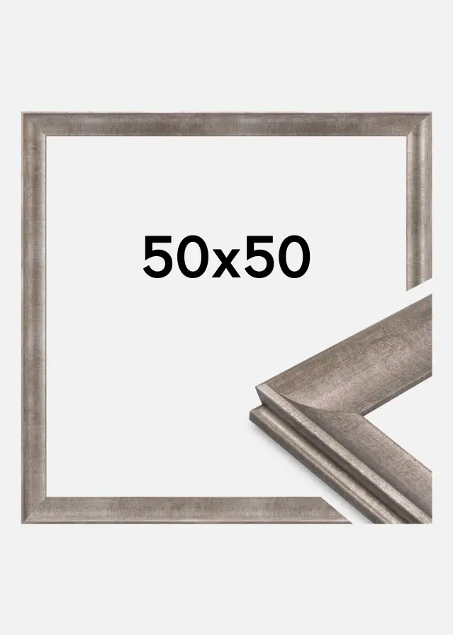 Jämtlands Ramfabrik Kader Conca Acrylglas Zilver 50x50 cm