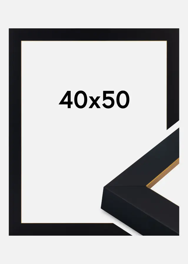 Jämtlands Ramfabrik Kader Sussex Acrylglas Zwart/Goud 40x50 cm