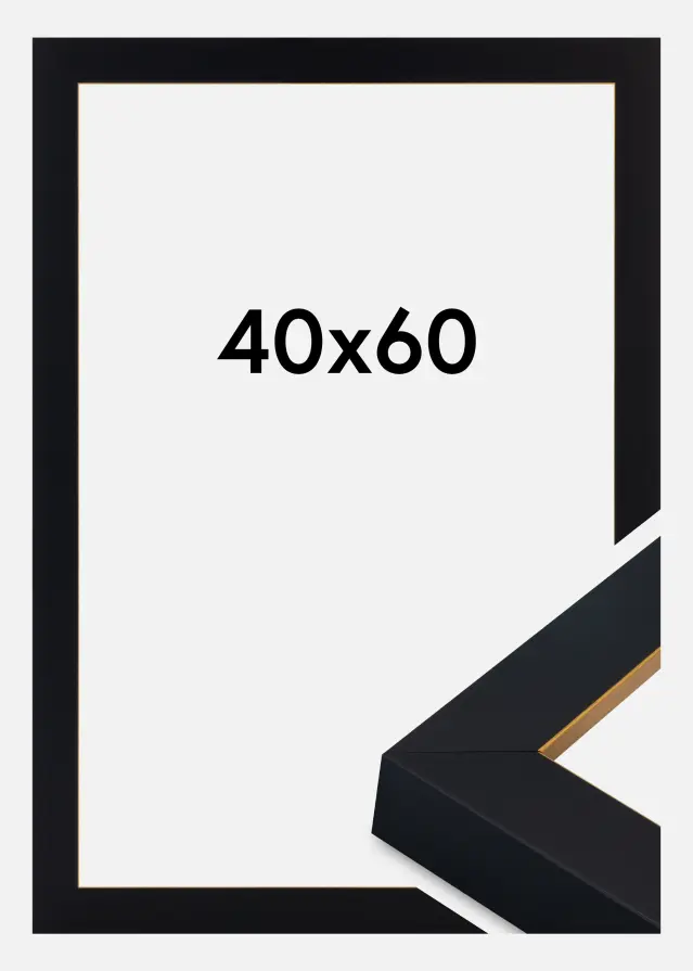 Jämtlands Ramfabrik Kader Sussex Acrylglas Zwart/Goud 40x60 cm