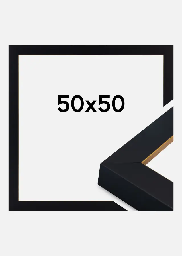 Jämtlands Ramfabrik Kader Sussex Acrylglas Zwart/Goud 50x50 cm