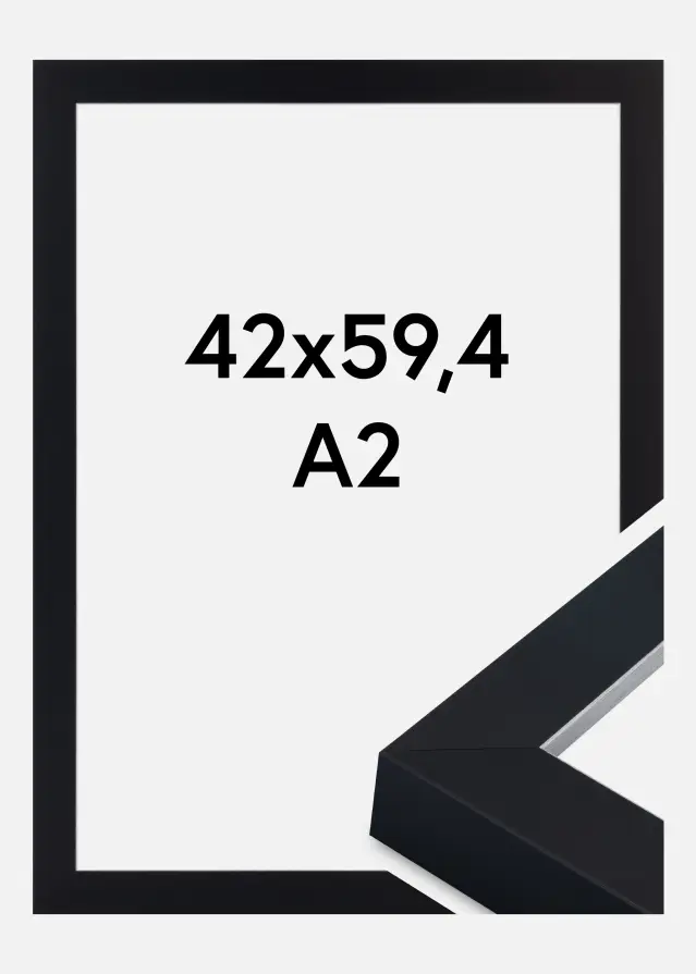 Jämtlands Ramfabrik Kader Sussex Acrylglas Zwart/Zilver 42x59,4 cm (A2)