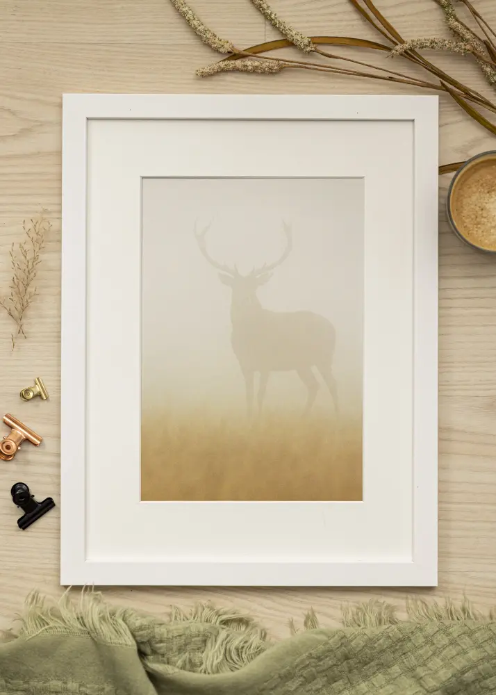 Ram med passepartou Fotokader Wit hout 65x75 cm - Passe-partout Wit 55x65 cm