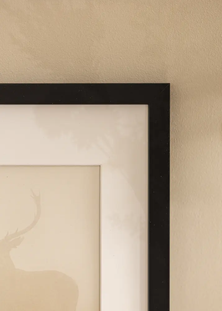 Ram med passepartou Fotokader zwart hout 37,5x98 cm - Passe-partout Wit 28x85 cm