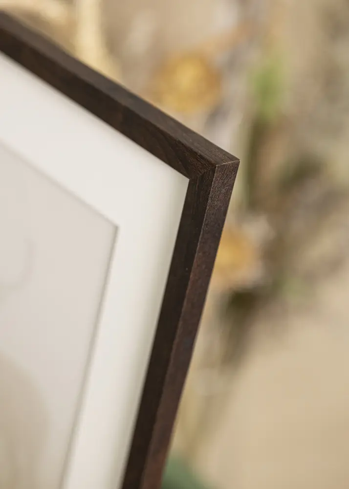 Ram med passepartou Fotokader Trendy Okkernoot 45x55 cm - Passe-partout Wit 35x46 cm