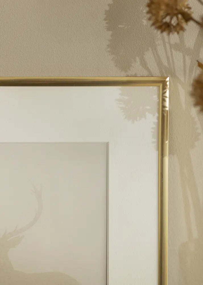 Ram med passepartou Fotokader New Lifestyle Gold 60x90 cm - Passe-partout Wit 40x70 cm