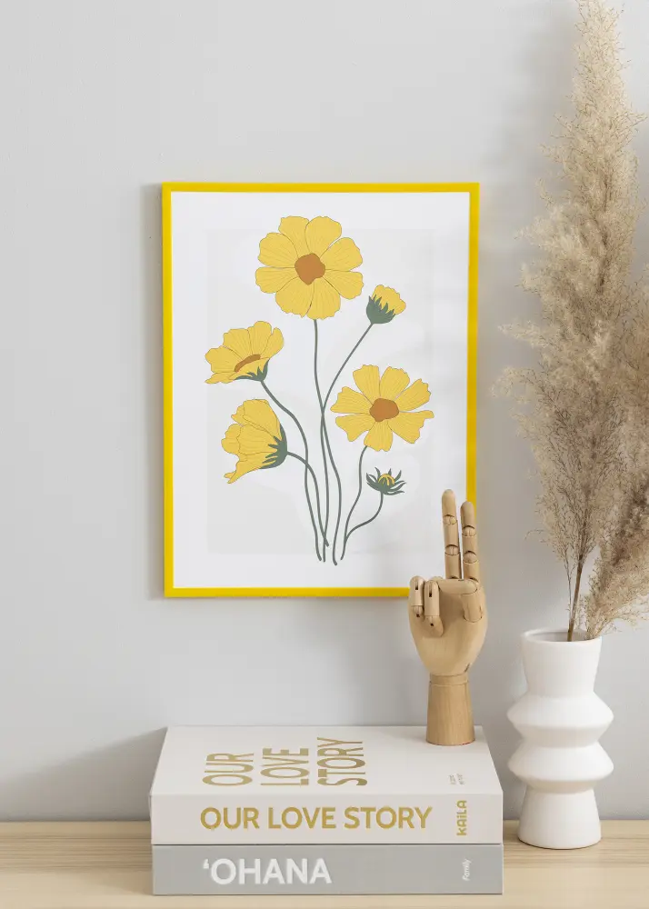Ram med passepartou Fotokader New Lifestyle Geel 40x50 cm - Passe-partout Wit 29,7x42 cm