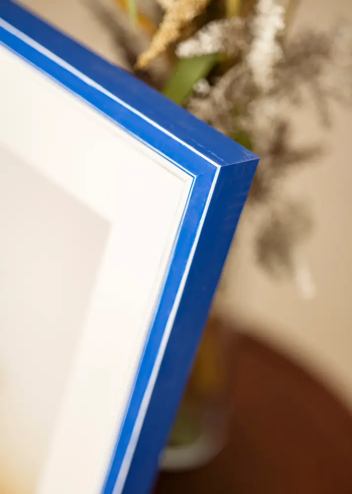 Ram med passepartou Fotokader Diana Blauw 59,4x84 cm - Passe-partout Wit 47x75 cm