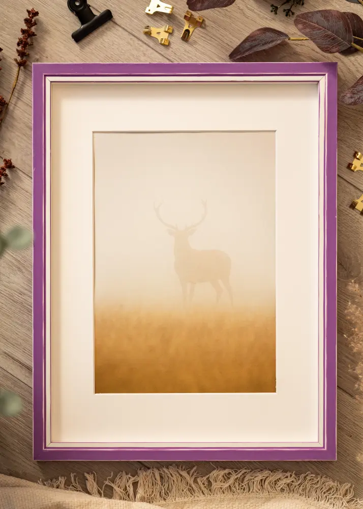 Ram med passepartou Fotokader Diana paars 30x30 cm - Passe-partout Wit 20x20 cm