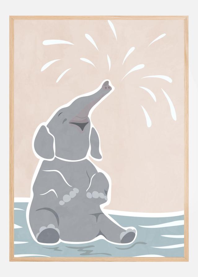 Bildverkstad Cute scandi elephant Poster