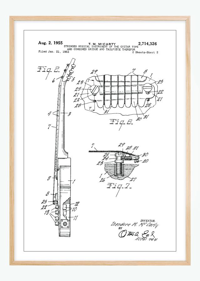 Bildverkstad Patenttekening - Elektrische gitaar II Poster