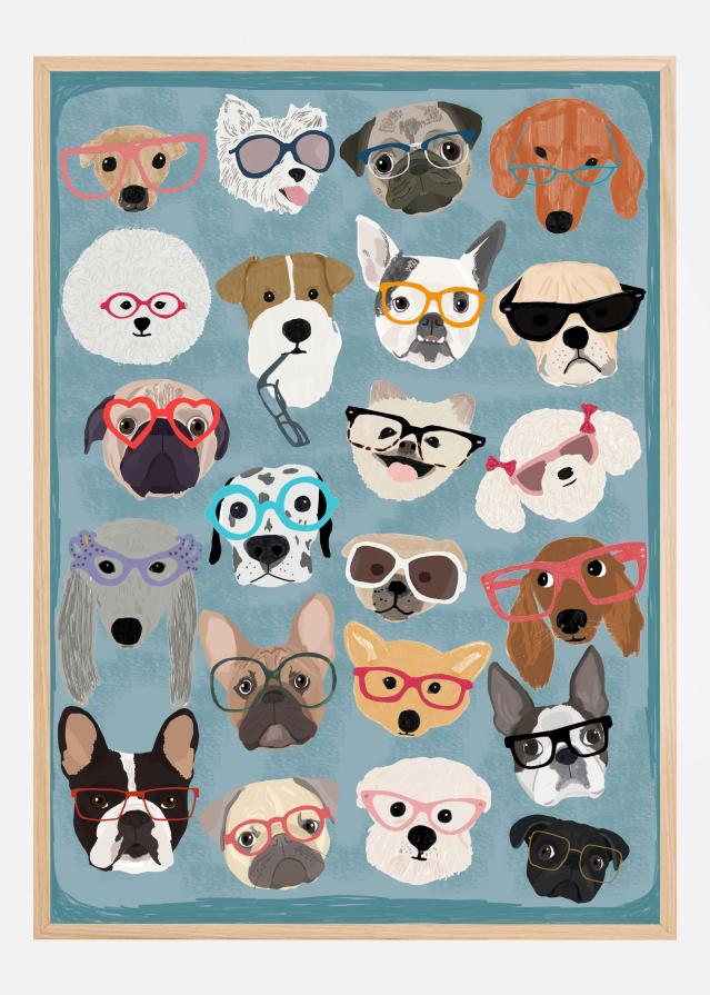 Bildverkstad Puzzle Dogs In Glasses Poster