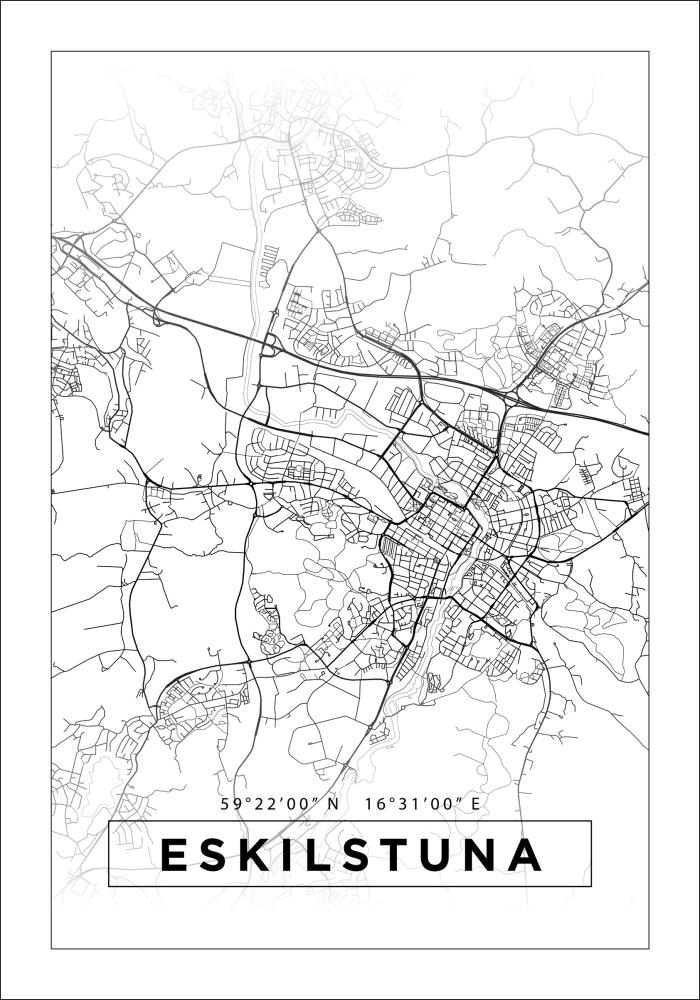 Bildverkstad Map - Eskilstuna - White Poster