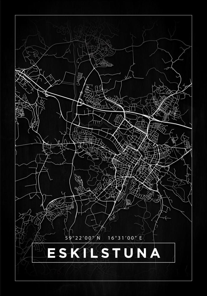 Bildverkstad Map - Eskilstuna - Black Poster