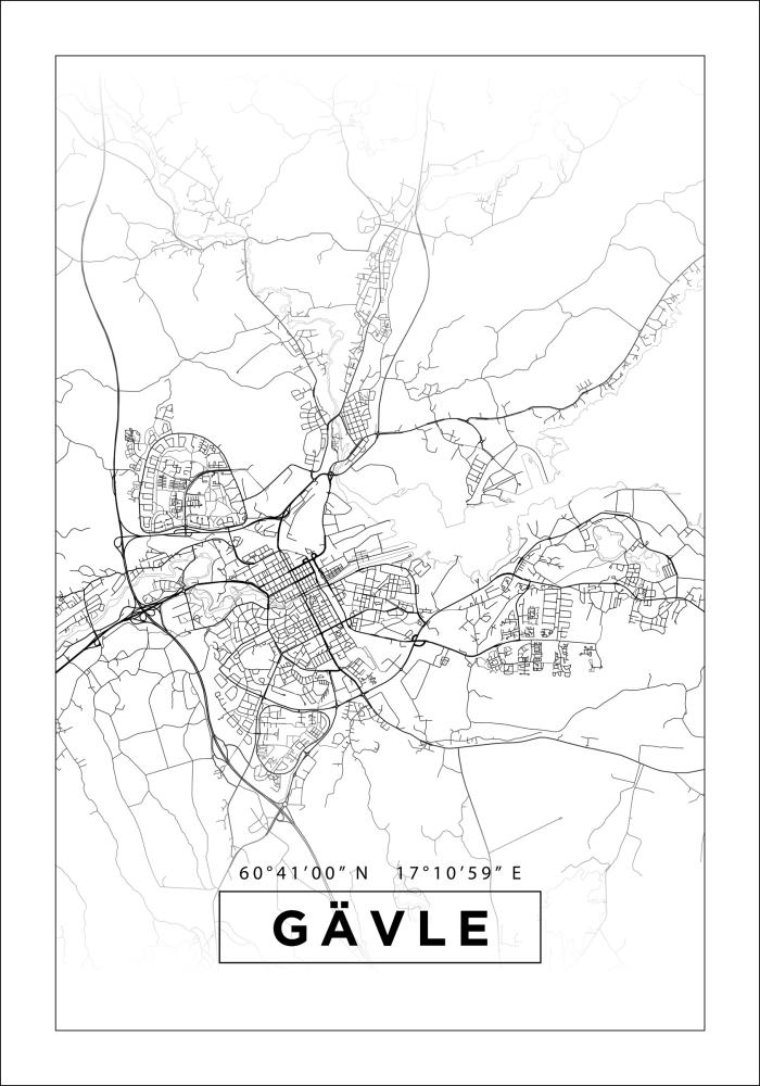 Bildverkstad Map - Gävle - White Poster