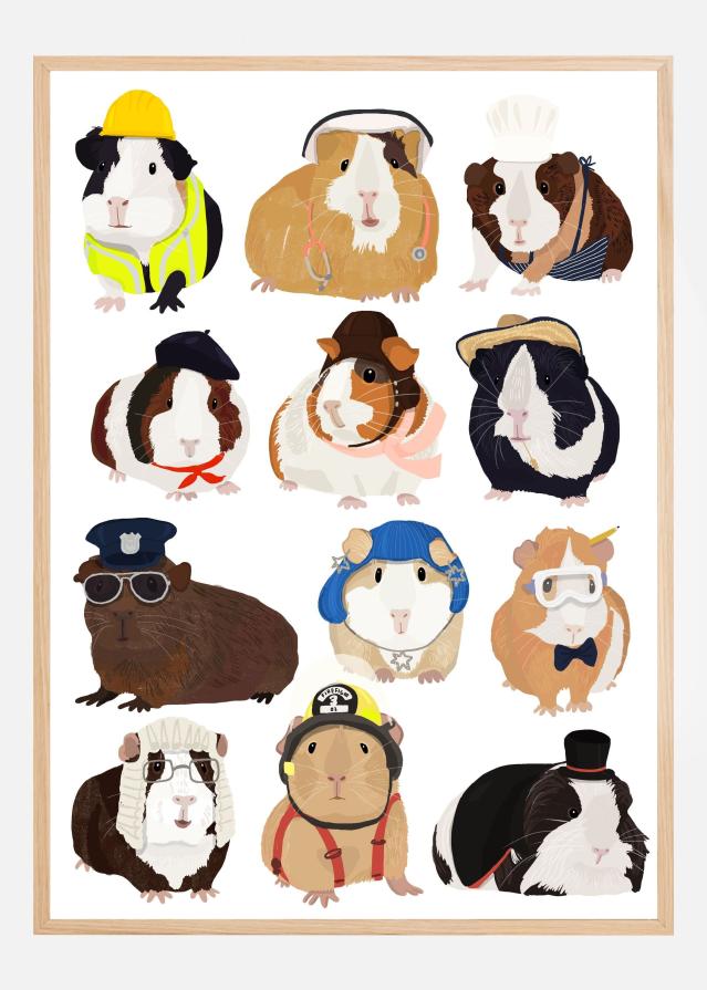 Bildverkstad Guinea Pig Working Hr Poster