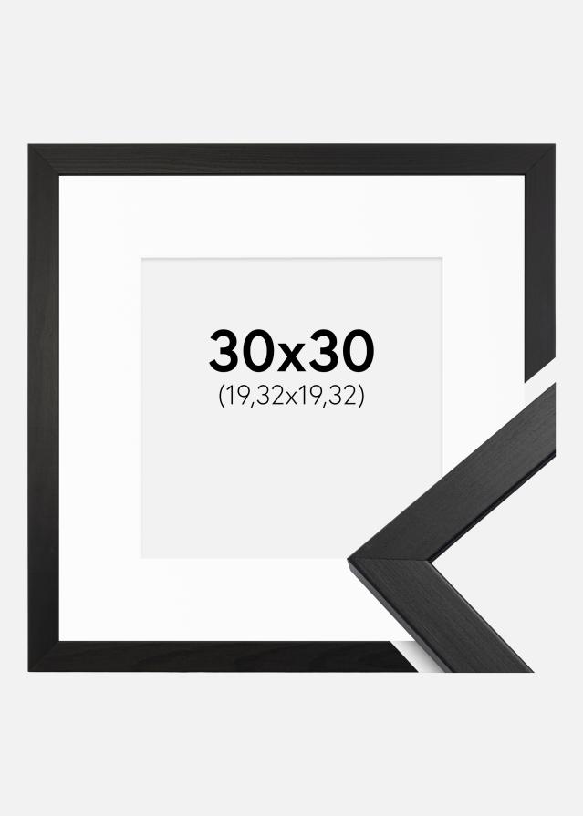 Ram med passepartou Kader Stilren Acrylglas Zwart 30x30 cm - Passe-partout Wit 8x8 inches