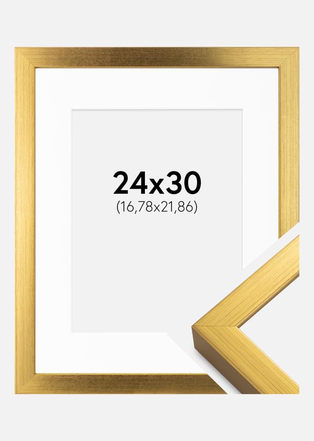 Ram med passepartou Kader Falun Goud 24x30 cm - Passe-partout Wit 7x9 inches