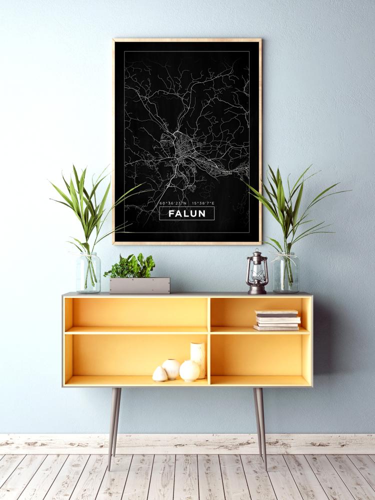 Bildverkstad Map - Falun - Black Poster