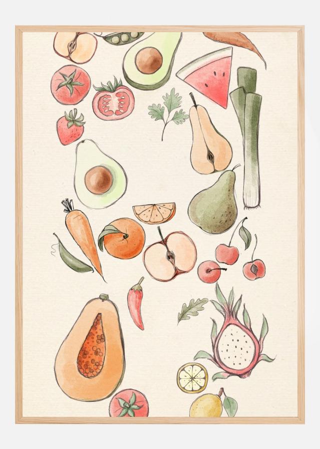 Bildverkstad Tropical Vegetable illustration Poster