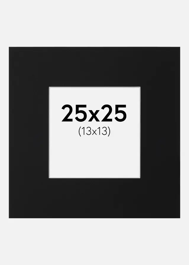 Artlink Passe-partout Zwart Standaard (Witte kern) 25x25 cm (13x13)