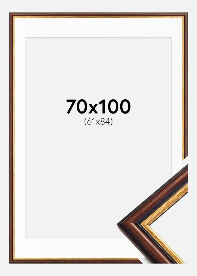 Ram med passepartou Kader Siljan Bruin 70x100 cm - Passe-partout Wit 62x85 cm