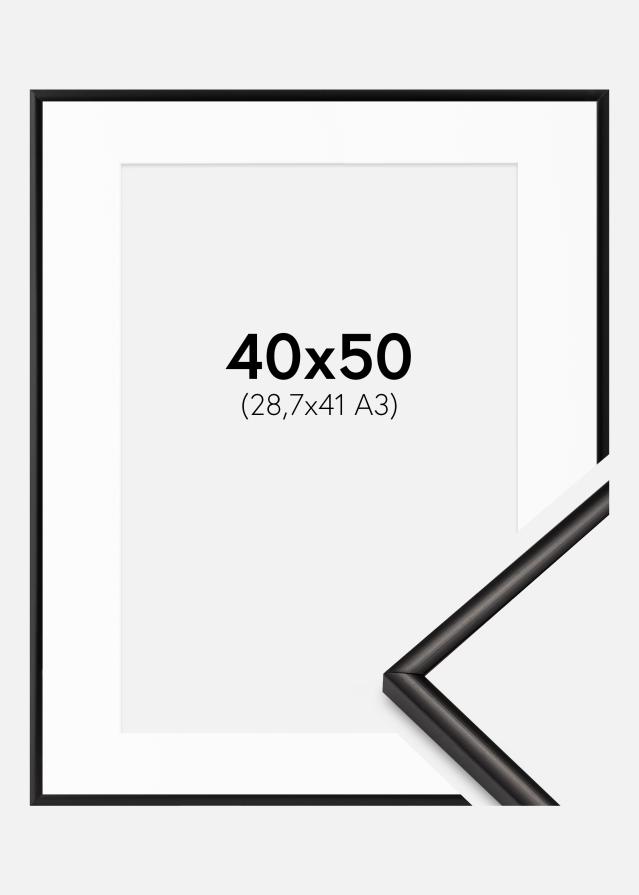 Ram med passepartou Kader Scandi Matt Zwart 40x50 cm - Passe-partout Wit 29,7x42 cm (A3)